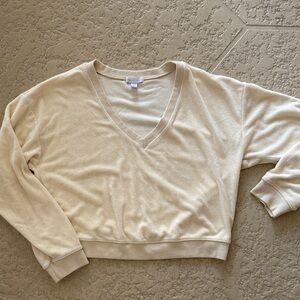 Beyond yoga, Terry cloth crop Tropez sweatshirt, USA M